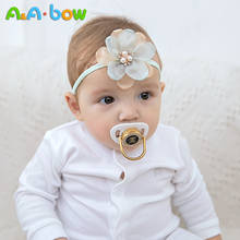 Tiara de bebê de 7.5cm e de nylon, acessório para cabelo de meninas, faixas elásticas de pérolas, 1 peça 2024 - compre barato