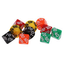 10pcs Acrylic Ten Sided Dragons D&D TRPG Game Toys Supplies D(00-90) Dices 2024 - buy cheap