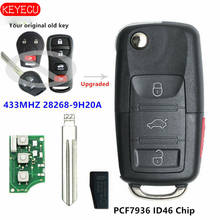 KEYECU Upgraded Flip Remote Key 433MHZ ID46 for Nissan Maxima TIIDA xTrail P/N: 28268-9H20A 2024 - buy cheap