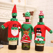 Рождество крышка бутылки вина набор Рождественские украшения для дома 2020 Рождественский орнамент Новый год 2021 Xmas с утолщённой меховой опушкой, подарки 2024 - купить недорого