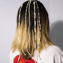 Clips de pelo de perlas simuladas para mujeres accesorios para el cabello borla tocado tiara joyería de pelo 2024 - compra barato