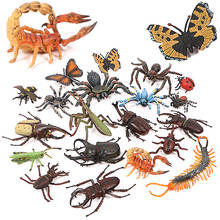 Figuras de acción de insectos para niños, modelos de animales simulados, escarabajo, ciervo, Araña, escorpión, abeja, mariquita, 20 tipos 2024 - compra barato