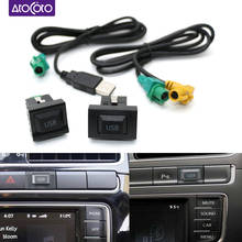 Car Radio 4Pin Plug USB Switch Cable Adapter for VW Golf Passat Polo GTI Tiguan 2009~2017 CD Android Navigation Wire Harness 2024 - buy cheap