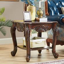 American small coffee table solid wood carved lace table European style living room small square table sofa corner table side ca 2024 - buy cheap