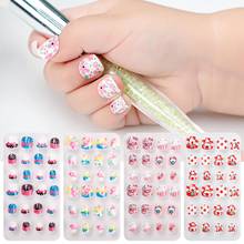 24Pcs/Set Cartoon Style Kids Detachable Fake Nails Full Cover Press Stick On Nails Children False Nail Girls Nail Decor Gifts 2024 - buy cheap