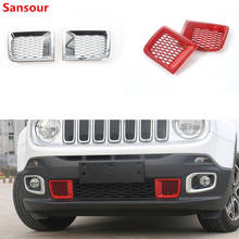 Sansour Car Exterior ABS Front Bumper Grill Cover Decoration Stickers For Jeep Renegade 2015-2017 Car Styling 2024 - buy cheap