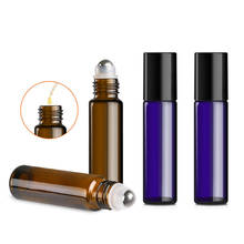 24pcs Empty Amber Glass Essential Oil Roll on Bottle Vials with Stainless Steel Metal Roller Ball for Perfume Aromatherapy 2024 - buy cheap