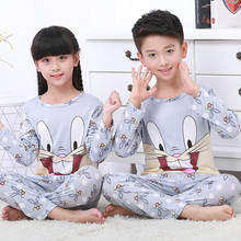 Детский пижамный комплект для маленьких девочек и мальчиков, повседневная одежда с мультяшным принтом, костюм, детская одежда для сна с длинными рукавами, пижамные комплекты, 2020 2024 - купить недорого