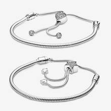 925 Sterling Silver Bracelet Moments Star Clasp Snake Chain Slider Bangle Fit Women Bead Charm fashion Jewelry 2024 - buy cheap