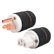 RED Copper US Power Plug + IEC Set of HiFi Audio Power Cable Connector Accessories Power Amplifier Tube Plug 2024 - buy cheap