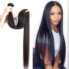 Extensiones de cabello humano Remy brasileño, postizo liso de 28, 30, 32 y 40 pulgadas, Color Natural 2024 - compra barato