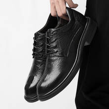 Мужская повседневная обувь из натуральной кожи; Высококачественная модельная официальная обувь; Мужские туфли-оксфорды в деловом стиле с узором «крокодиловая кожа»; Большие размеры 37-48 49 2022 - купить недорого