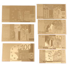 7PCS 5/10/20/50/100/200/500 Euro Gold Commemorative Coin Collection Fake Money Souvenir  Decoration 2024 - buy cheap