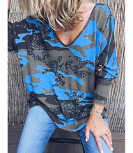 2020 Women Shirts Plus Size Long Sleeve Autumn Blouse Fashion V-neck Print Elegant Shirt Loose Streetwear Tops Blusa 5XL 2024 - buy cheap