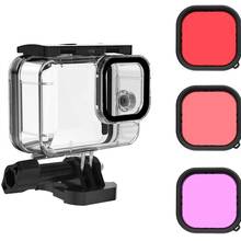 Waterproof Case for GoPro Hero 9 Black 3 Pack Dive Filter 45M Underwater Scuba Snorkeling Deep Diving for Go Pro 9 Accessories 2024 - buy cheap