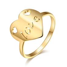 Женское кольцо из нержавеющей стали CACANA, ажурное свадебное кольцо в форме сердца с надписью LOVE Engagemen, ювелирные изделия R409 2024 - купить недорого