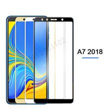 Película protetora para smartphone, 9h hd, vidro temperado, cola completa, para samsung galaxy a7 2018 drive a750f a750 2024 - compre barato