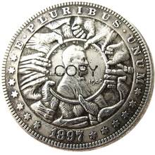 Moneda de Hobo estadounidense chapada en plata, moneda de copia, de 1897 dólares 2024 - compra barato