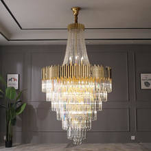 Large crystal chandelier gold luxury villa living room decoration LED chandelier 2024 - buy cheap