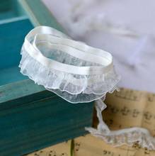 10 Meters/lot 22MM Width Off White Lace Trim Double Layer Elastic Ruffle Lace Trimming Stretchy DIY Dress Headwear Lace Ribbon 2024 - buy cheap