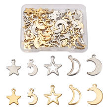 100pcs/Box 304 Stainless Steel Star Moon Charms Pendant For Bracelet Necklace Earring DIY Jewelry making Decor Accessories 2024 - buy cheap
