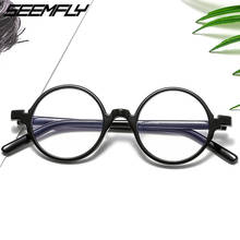 Seemfly Vintage Round Frame Blue Light Blocking Personality Clear Lens Eyeglasses Spectacle Male Computer Goggle Unisex Eyewear 2024 - buy cheap
