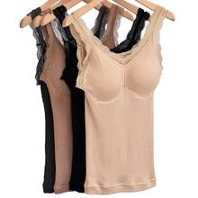Women Thermal Underwear Lace Warm Body Tops Sleeveless Winter Body Padded Vest Bra Lifter 2024 - buy cheap