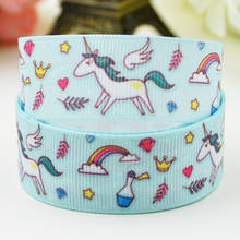 7/8'' 22mm,1" 25mm,1-1/2" 38mm,3" 75mm Unicorn Cartoon Character printed Grosgrain Ribbon party decoration X-01512 10 Yards 2024 - buy cheap