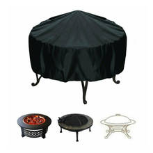 Fire Pit Cover Round 30 Inch Waterproof Heavy Duty Round Patio Fire Bowl Cover Round Firepit Cover with PVC Coating - Black 2024 - buy cheap