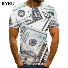 KYKU-Camiseta con estampado de dólares para hombre, ropa informal de Anime, Hip-Hop, Harajuku, Hip-hop, nuevo estilo 2024 - compra barato