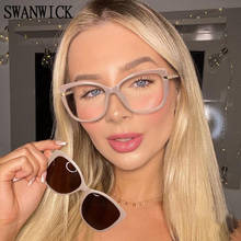 Swanwick clip on magnetic polarized sunglasses UV400 women optical square glasses frame clear lenses TR90 pink high quality 2021 2024 - buy cheap