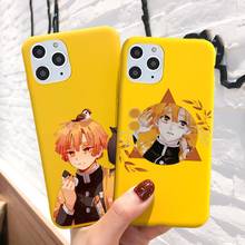 Модный чехол для телефона в стиле аниме «рассекающий демонов» Kimetsu no Yaiba Kouta, милый желтый чехол для iPhone 6 7 8Plus X XR 11 12Pro Mini Max 2024 - купить недорого