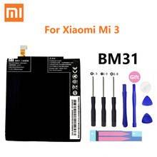 Xiaomi mi 3 bateria de telefone original bm31, para xiaomi mi 3 mi3 m3 de alta qualidade, 3050mah pacote de varejo, ferramentas grátis 2024 - compre barato