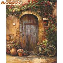 RUOPOTY Painting By Number Kits For Kids Bike Flower Door Oil Picture By Number HandPainted Unique Gift Modern Home Wall Decors 2024 - buy cheap