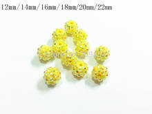 12mm/14mm/16mm/18mm/20mm/22mm luz amarillo resina AB cuentas de diamantes de imitación para joyas gruesas a la moda 2024 - compra barato