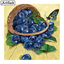 New 5D Diamond Painting Basket Blueberry Full Square Drill Rhinestone 3d Diamond Rhinestone Mosaic Home Decor Fruit Picture FL18 2024 - buy cheap