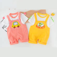 2021 Summer New Kids Short-sleeve Suit Cartoons Overalls 2 Piece Cute Children's Clothes Baby Boys Sets Baby Girls Baby Clothing 2024 - buy cheap