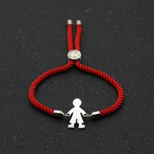 Cute Bear Stainless Steel Boys Charm Bracelet Lucky Red Rope Simple Adjustable Bracelets For Women Couples Jewelry Friend Gift 2024 - buy cheap
