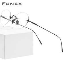 FONEX B Titanium Rimless Glasses Frame Women Prescription Eyeglasses Myopia Optical Frames Men New Vintage Retro Oval Eyewear 2024 - buy cheap