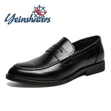 Zapatos formales informales de cuero negro para hombre, mocasines de negocios sin cordones, cómodos, de verano, Punta puntiaguda 2024 - compra barato