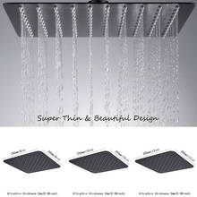 Bath Ultrathin High Pressur Shower Head Bathroom Top Spray Rainfall Shower16/12/10/8/6 inch Rain Shower, Chrome or Matte Black. 2024 - buy cheap