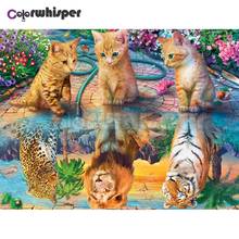 Diamond Painting Full Square/Round Drill Dog Cat Tiger Mirror Reflection 5D Daimond Painting Embroidery Cross Stitch Mosaic Z414 2024 - buy cheap