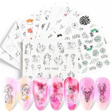 Nail Art Decals Sticker NailArt Decals Decoration 16 Sheets Line Style Face Pattern Nail Art Stickers Decals Decor Manicure Tool 2024 - buy cheap