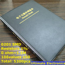 0201 SMD Resistor Sample Book 106values*50pcs=5300pcs 1% 0ohm to 1.5M Chip Resistor Assorted Kit 2024 - buy cheap