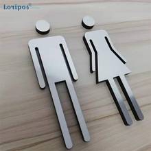 18x6cm Men Women Wall Sign Toilet Door Wc Signage Plate Acrylic Sign Men Women Incon Block Wall Mounte Wc Sign Board Acrylic 2024 - buy cheap