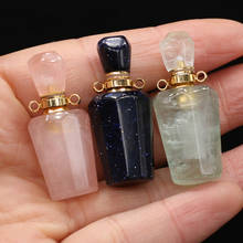 Natural Stone Perfume Bottle Pendant Faceted Rose Pink Quartz Charms for Jewelry Making DIY Necklace Accessories Women's Gift 2024 - buy cheap