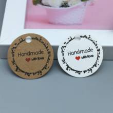 100Pcs/lot Handmade Kraft Price Hanging Tags For Christmas Decoration Favor Label 1.18inch Gift Luggage Name Hanging Tags 2024 - buy cheap