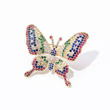 OKILY Elegant Colorful Micro Zircon Butterfly for Women Brooches Pin Summer Dress Decoration Animal Broach Pin Jewelry 2024 - buy cheap