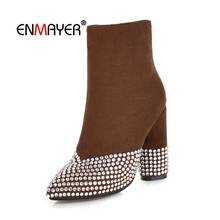 ENMAYER Woman Over The Knee High boots Women Shoes Winter Boots Zip Boots for Women Thigh high booty Rivets Fashion Boots CR1517 2024 - buy cheap