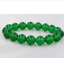 12 мм зеленый 100% натуральный изумруд круглые драгоценные каменные жесткий браслет из бисера AAA 2024 - купить недорого
